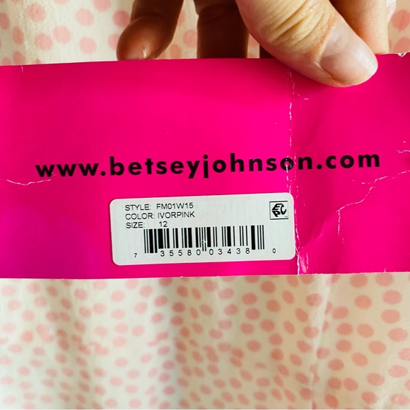 Betsey Johnson NWT Pink Chiffon Polka Dot Mini Dress - Picture 7 of 7